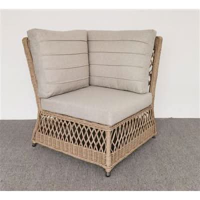 NOLA OUTDOORS 6PC CORNER WICKER SOFA SET- NATURAL/STONE - MyChocolateWood