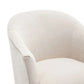ELMORE CHENILLE FABRIC TUB CHAIR/OCCASIONAL CHAIR CREAM - MyChocolateWood