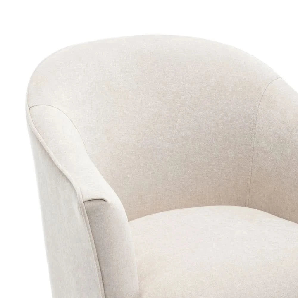 ELMORE CHENILLE FABRIC TUB CHAIR/OCCASIONAL CHAIR CREAM - MyChocolateWood