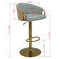 Cilla Gas Lift Swivel Bar Stool Grey with Gold Accents