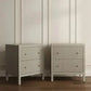 JAYLA LARGE BEIGE 2-DRAWER LARGE BEDSIDE TABLE - MyChocolateWood