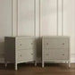 Jayla Large 2-Drawer Bedside Table in Beige - Chocolate Wood