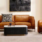 VERWOOD BRUSHED BLACK OAK WOOD BASE/SIVEC WHITE MARBLE TOP  COFFEE TABLE - MyChocolateWood