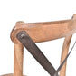 MALMO CROSS BACK OAK BAR STOOL WITH DARK METAL STRAPS - MyChocolateWood