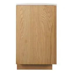 HAMPSHIRE WHITE MARBLE/NATURAL OAK 4-DOOR BUFFET/SIDEBOARD - MyChocolateWood