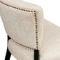 SET OF 2 CAVENDISH LINEN DINING CHAIR BEIGE/BLACK - MyChocolateWood