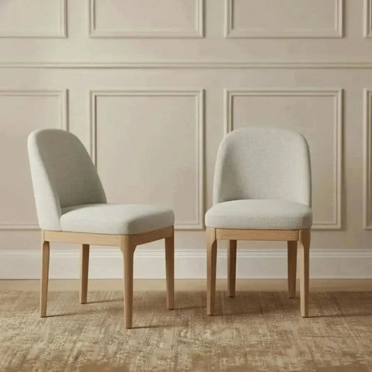 SET OF 2 DURAM LINEN DINING CHAIRS NATURAL/OATMEAL - MyChocolateWood