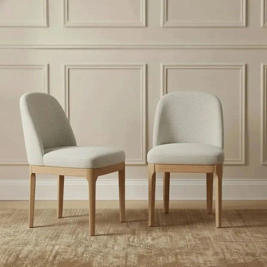 SET OF 2 DURAM LINEN DINING CHAIRS NATURAL/OATMEAL - MyChocolateWood