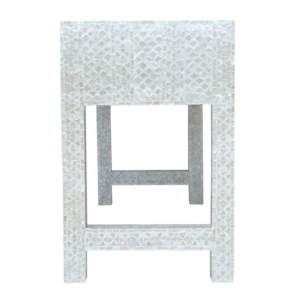 HEIDI MOTHER OF PEARL 3-DRAWER CONSOLE TABLE/HALL TABLE - MyChocolateWood