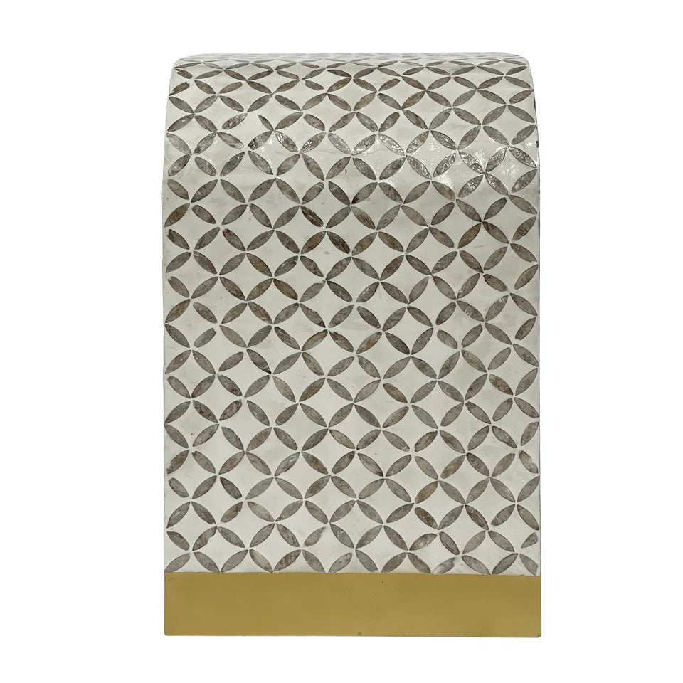 Kenora 1-Drawer Mother of Pearl Hand Inlay Bedside Table
