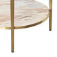 MELINA ROUND SIDE TABLE/BEDSIDE TABLE PINK MARBLE/GOLD STAINLESS STEEL - MyChocolateWood