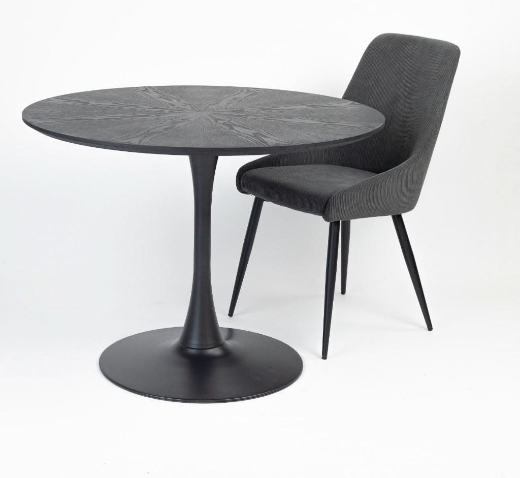 ERSKINE DINING CHAIR GREY CORDED FABRIC - MyChocolateWood