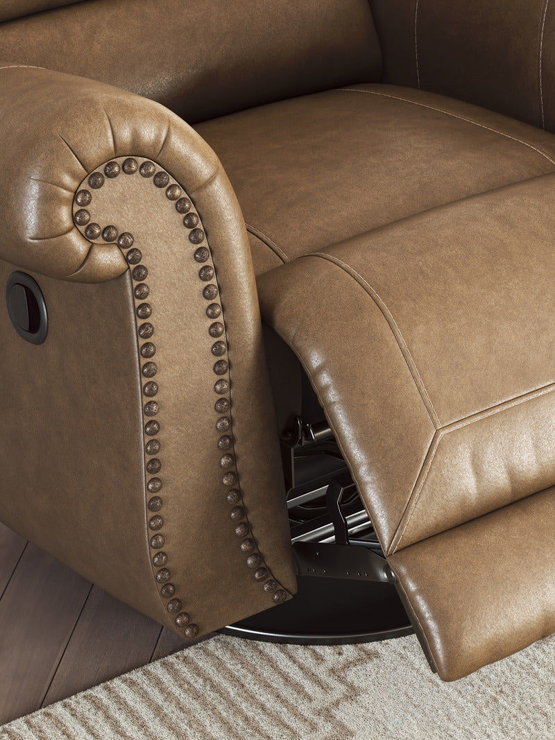 EMBER FAUX LEATHER 1 SEATER RECLINER ARMCHAIR/ROCKING CHAIR BROWN - MyChocolateWood