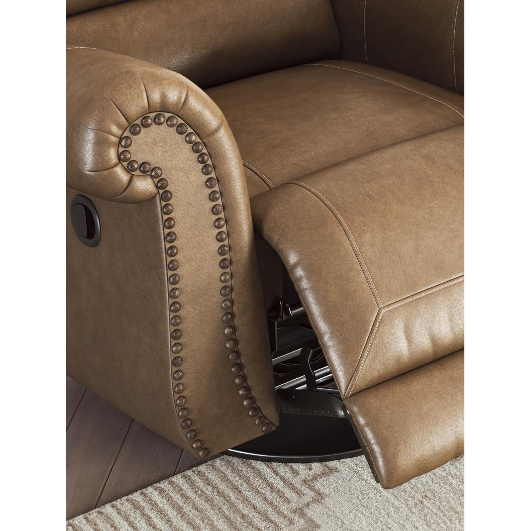 EMBER FAUX LEATHER 1 SEATER RECLINER ARMCHAIR/ROCKING CHAIR BROWN - MyChocolateWood