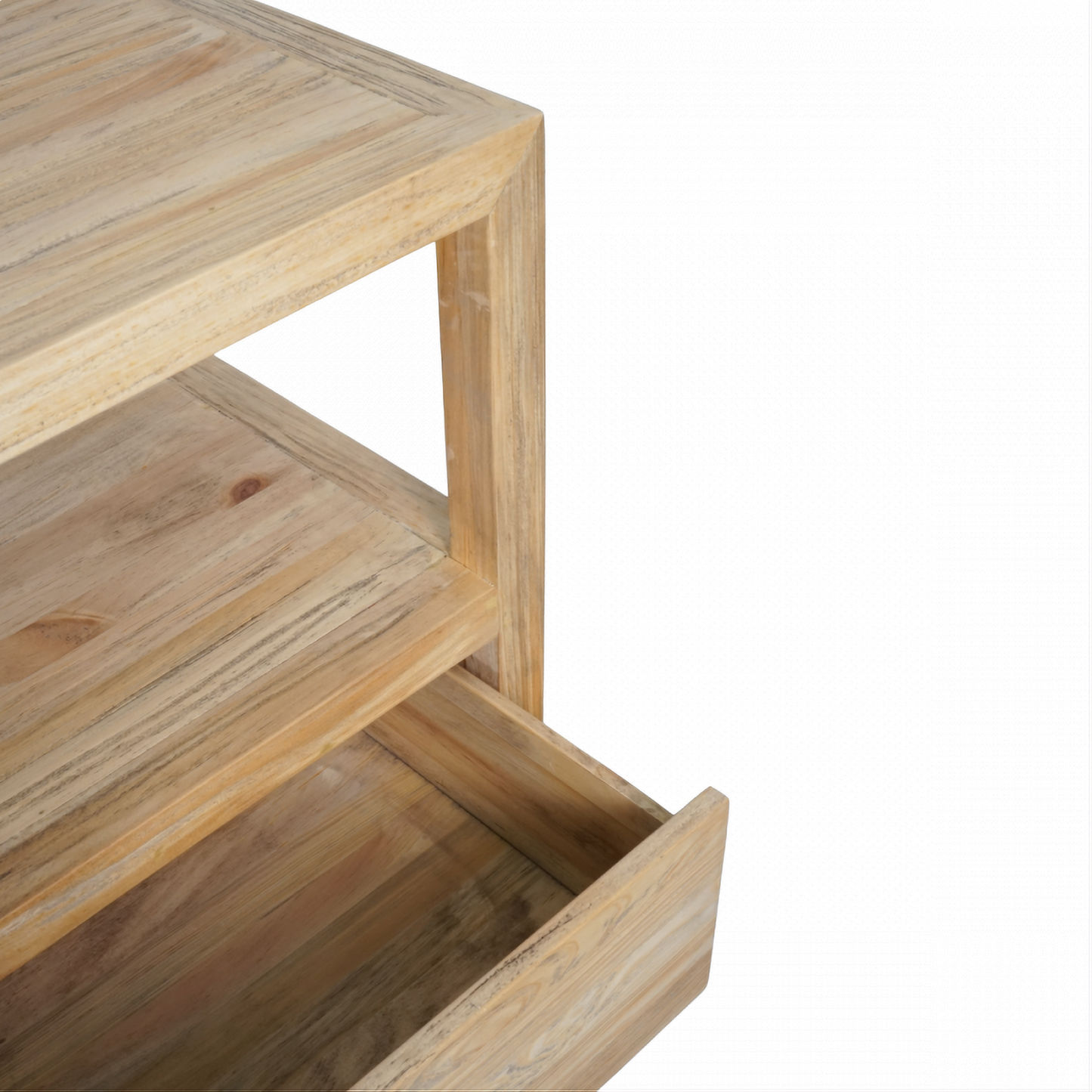 Joelle 3-Drawer TV Unit in Distressed Rustic - Chocolate Wood