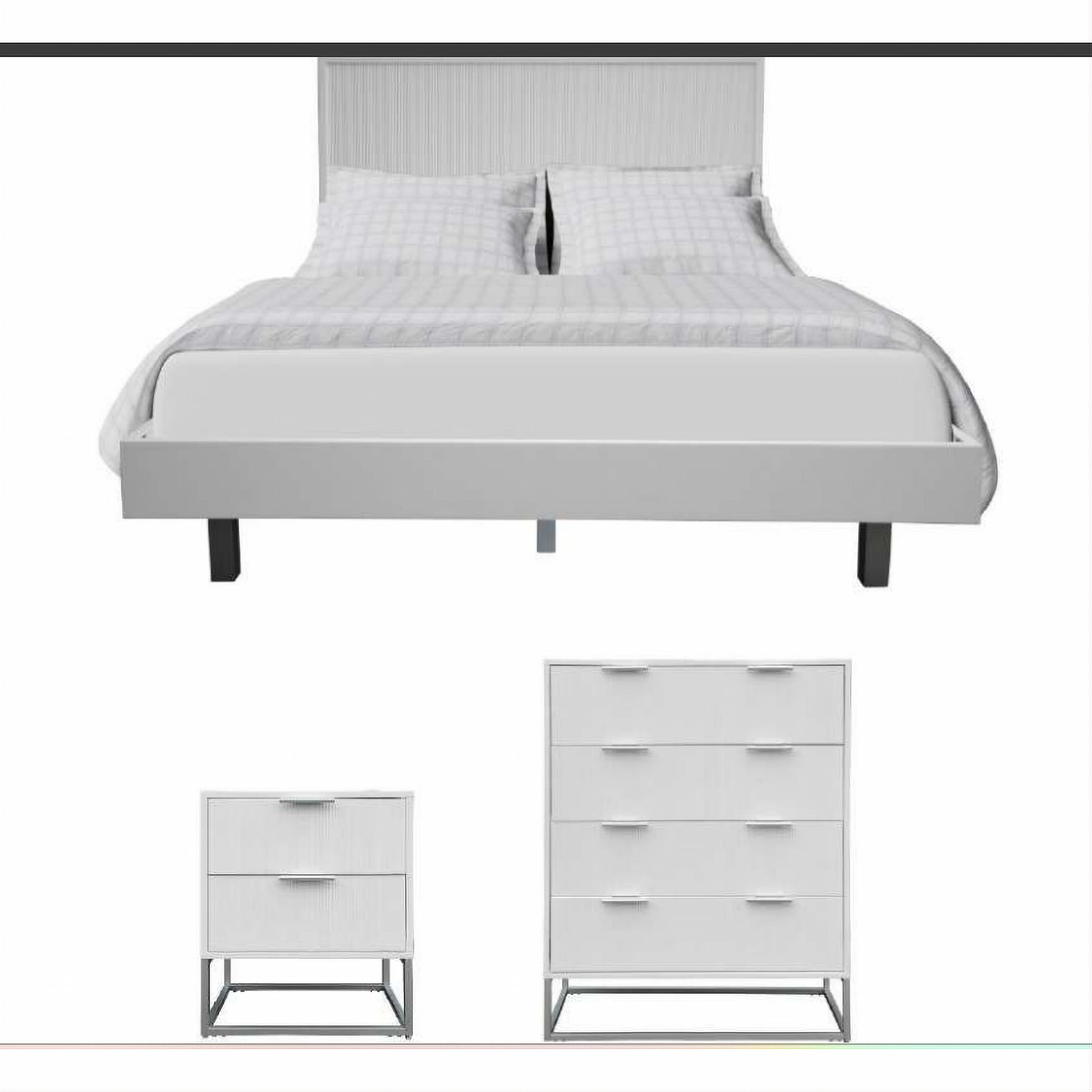 Snowdon Acacia 4-Drawer Tallboy in White detail