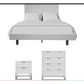 Snowdon Acacia Art Deco Bed in White - Chocolate Wood