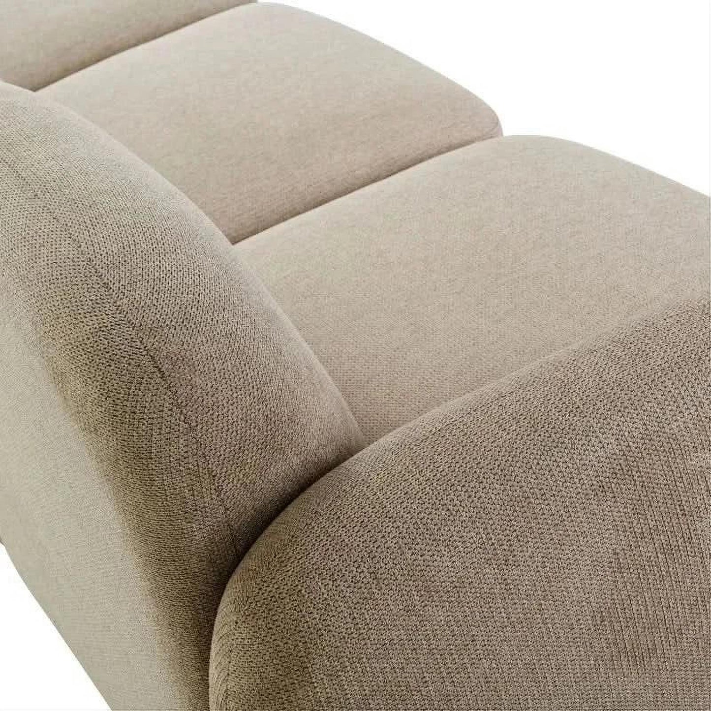 Lorelei 3-Seater Modular Chenille Sofa in Taupe - Chocolate Wood