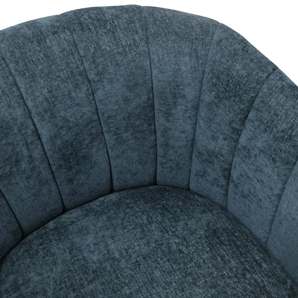 WINTHROP SWIVEL ARMCHAIR CHAIR/OCCASIONAL TEAL CHENILLE - MyChocolateWood