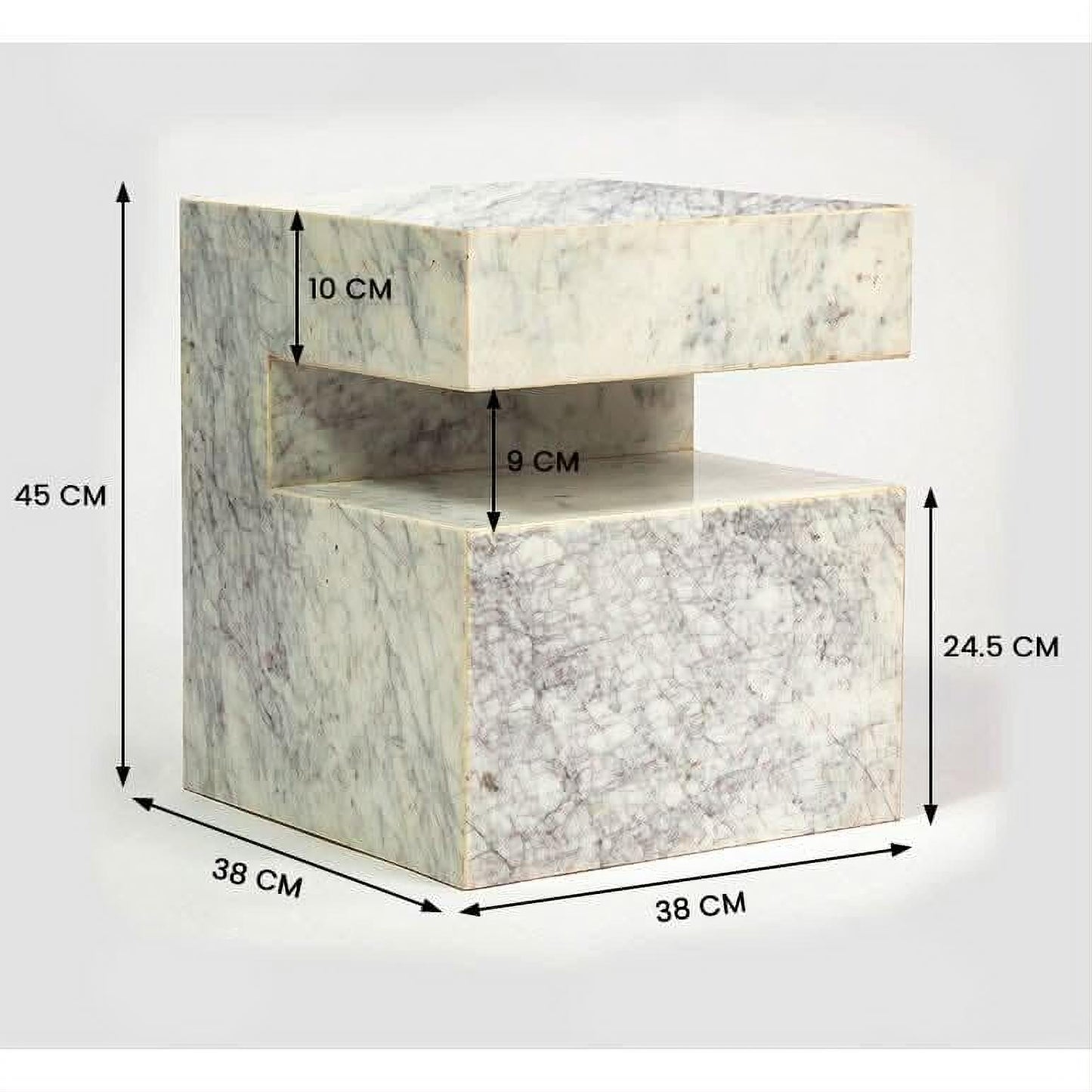BALLARD SOLID MARBLE SIDE TABLE/LAMP TABLE/ACCENT TABLE - MyChocolateWood