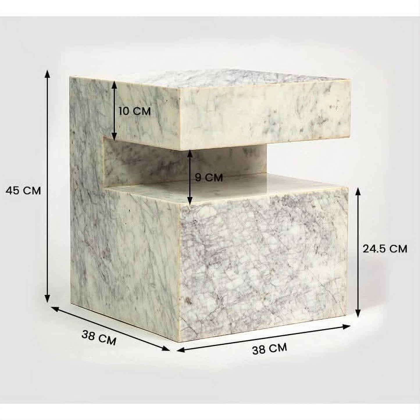 BALLARD SOLID MARBLE SIDE TABLE/LAMP TABLE/ACCENT TABLE
