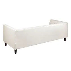 CLANCY-3-SEATER TUFTED SOFA NATURAL LINEN - MyChocolateWood