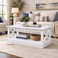 Verity Mahogany Timber Coffee Table - White