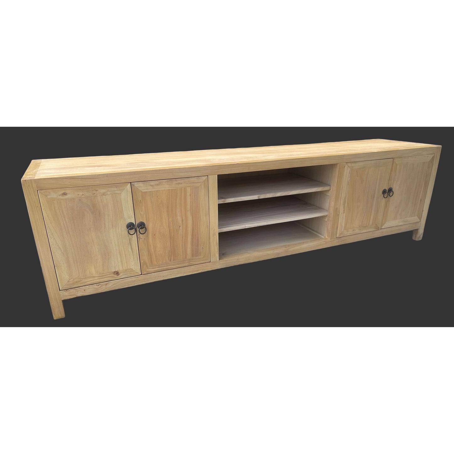 BORDEAUX SOLID ELM WOOD TV UNIT 200CM - MyChocolateWood