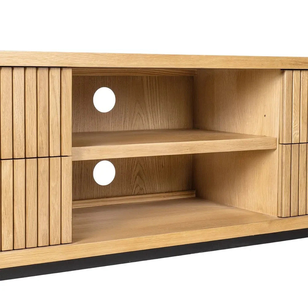PEMBROKE OAK TIMBER 4-DRAWER TV UNIT ETU NATURAL 200CM - MyChocolateWood