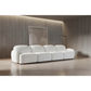 Lorelei 4-Seater Modular Chenille Sofa in White - Chocolate Wood
