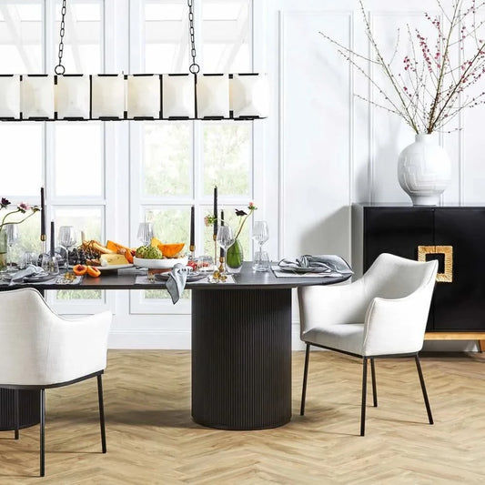 BELGRAVIA OVAL DINING TABLE 240CM SATIN BLACK - MyChocolateWood