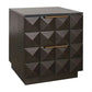 Hampshire 2-Drawer Bedside Table in Smoked Oak with Black Marble Top - Chocolate Wood
