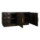 HAMPSHIRE WHITE MARBLE/SMOKED OAK 4-DOOR BUFFET/SIDEBOARD - MyChocolateWood