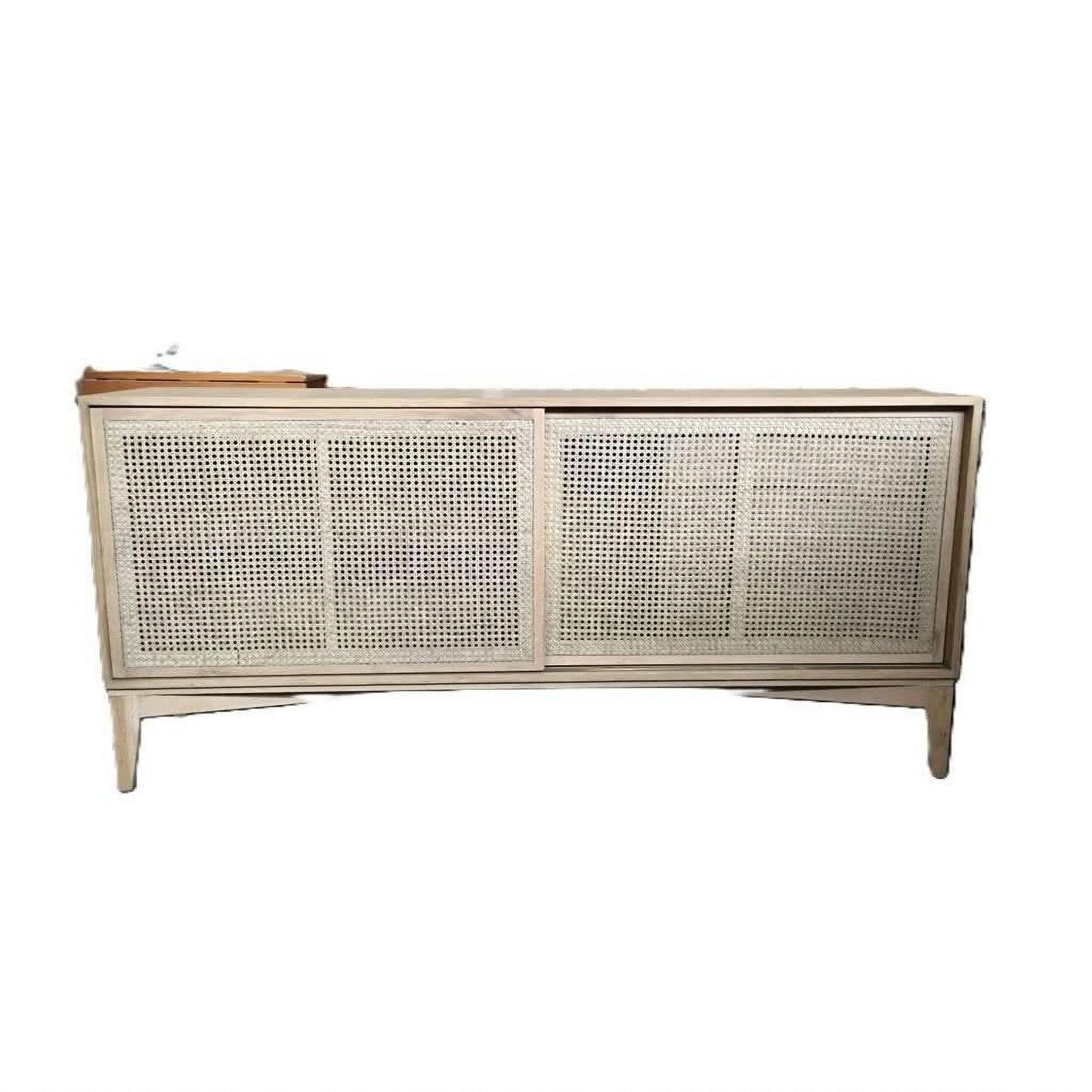BAHAMAS BUFFET SIDEBOARD 3 DRAWERS/SLIDING RATTAN DOORS SOLID OAK NATURAL COLOUR 140CM