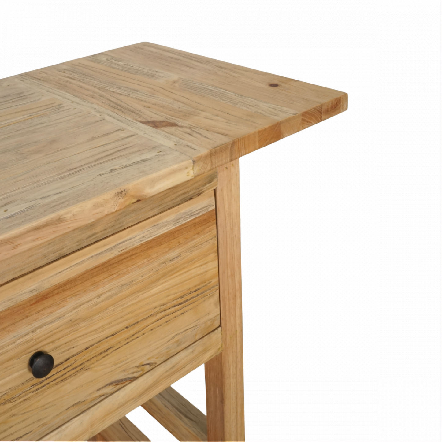 Joelle 3-Drawer Console Table in Distressed Rustic - Chocolate Wood