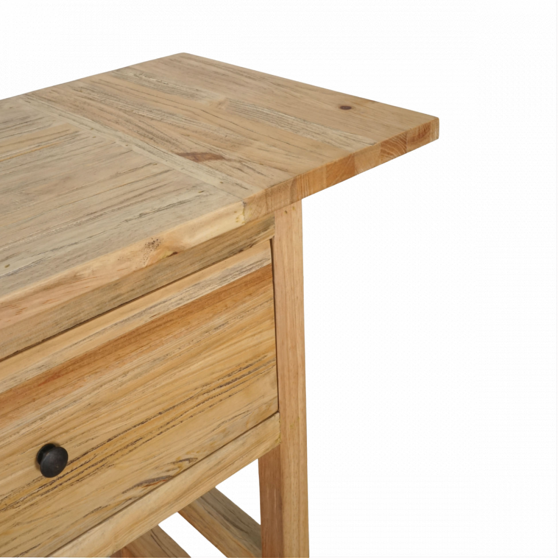 Joelle 3-Drawer Console Table in Distressed Rustic - Chocolate Wood
