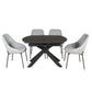 DORIT SWIVEL EXTENSION CERAMIC GLASS DINING TABLE DARK GREY W:120/180CM - MyChocolateWood