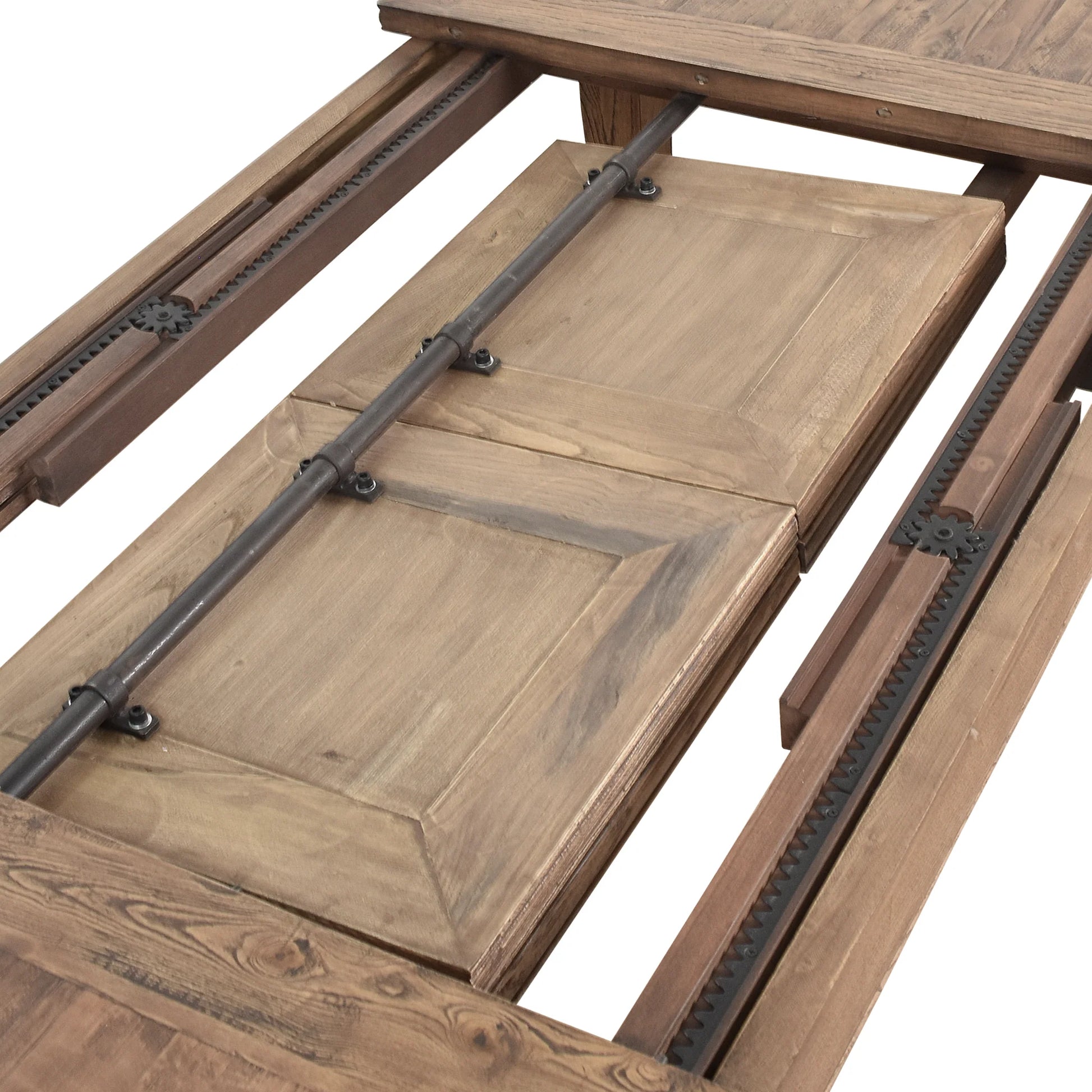 VAILLANT CURVED LEG ELM DOUBLE EXTENSION DINING TABLE W210/260/310 - MyChocolateWood