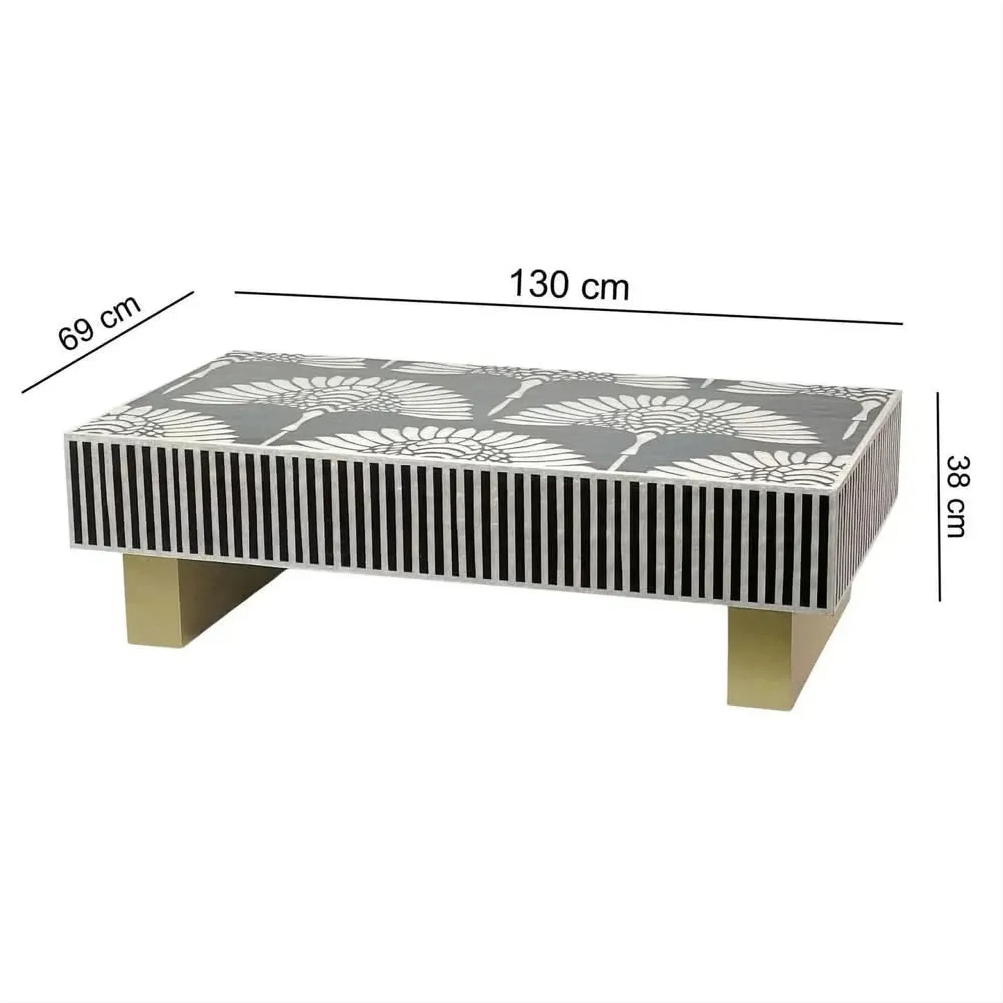 THE CRISANTH MOTHER OF PEARL HAND INLAY COFFEE TABLE