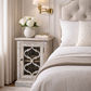 REINA GREYWASHED RECYCLED TIMBER/HERITAGE METAL 1-DOOR BEDSIDE TABLE/CABINET - MyChocolateWood
