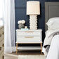 MORETTI 2-DRAWER BEDSIDE TABLE SATIN WHITE/GOLD LARGE - MyChocolateWood