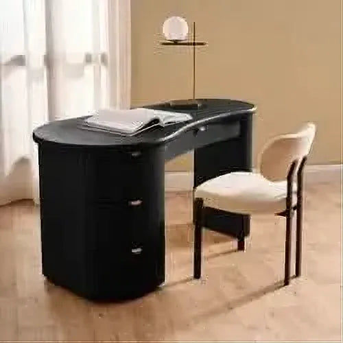 DELMAR ASHWOOD VENEER 4-DRAWER HOME OFFICE DESK/ STUDENT DESK BLACK - MyChocolateWood