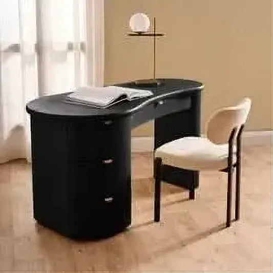 DELMAR ASHWOOD VENEER 4-DRAWER HOME OFFICE DESK/ STUDENT DESK BLACK