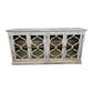 REINA GREYWASHED RECYCLED TIMBER/GLASS 4-DOOR BUFFET/SIDEBOARD - MyChocolateWood