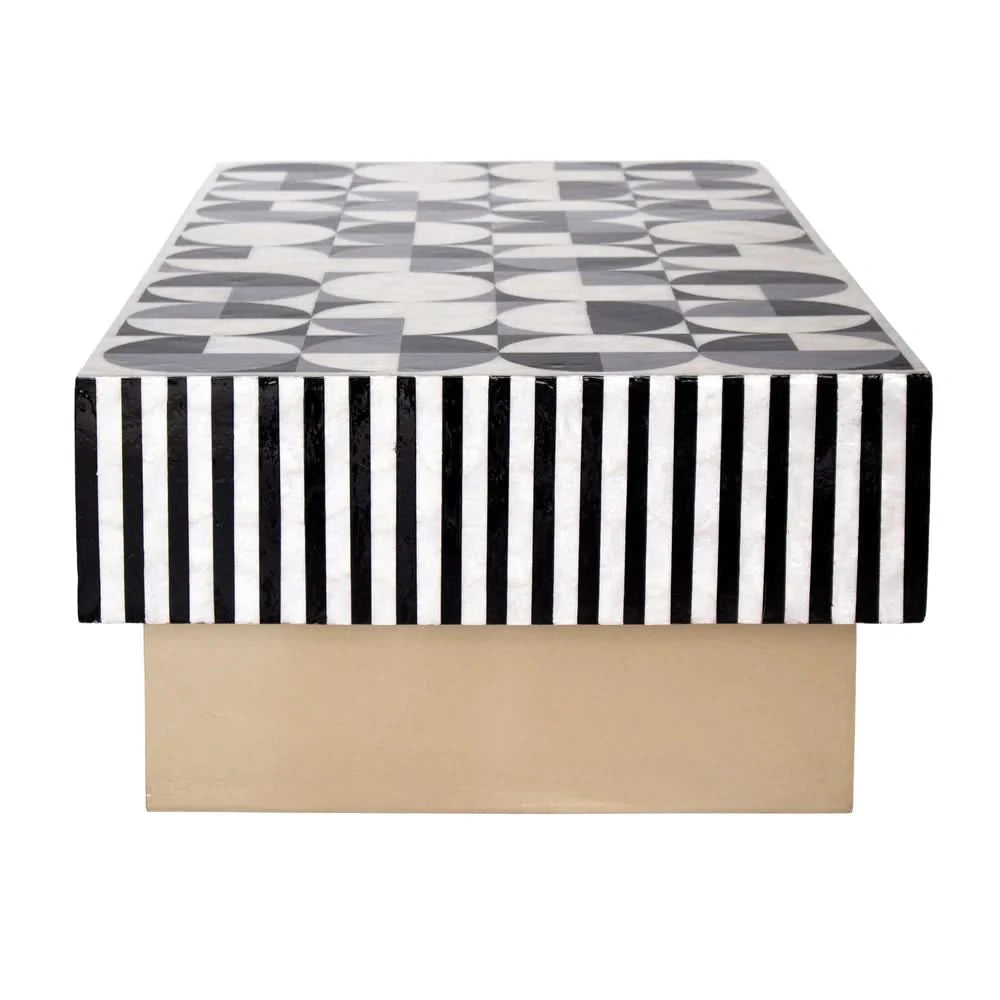 ORION MOTHER OF PEARL HAND INLAY COFFEE TABLE - MyChocolateWood