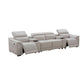 GALLERIA 4-SEATER HOME THEATRE SOFA - 4 ELECTRIC RECLINERS LIGHT GREY - MyChocolateWood