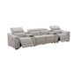 Galleria 4-Seater Home Theatre Sofa in Light Grey - Chocolate Wood