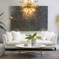 SOREN MARBLE ROUND COFFEE TABLE - BRASS FRAME DIA:120CM - MyChocolateWood