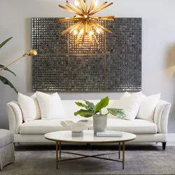 SOREN MARBLE ROUND COFFEE TABLE - BRASS FRAME DIA:120CM - MyChocolateWood
