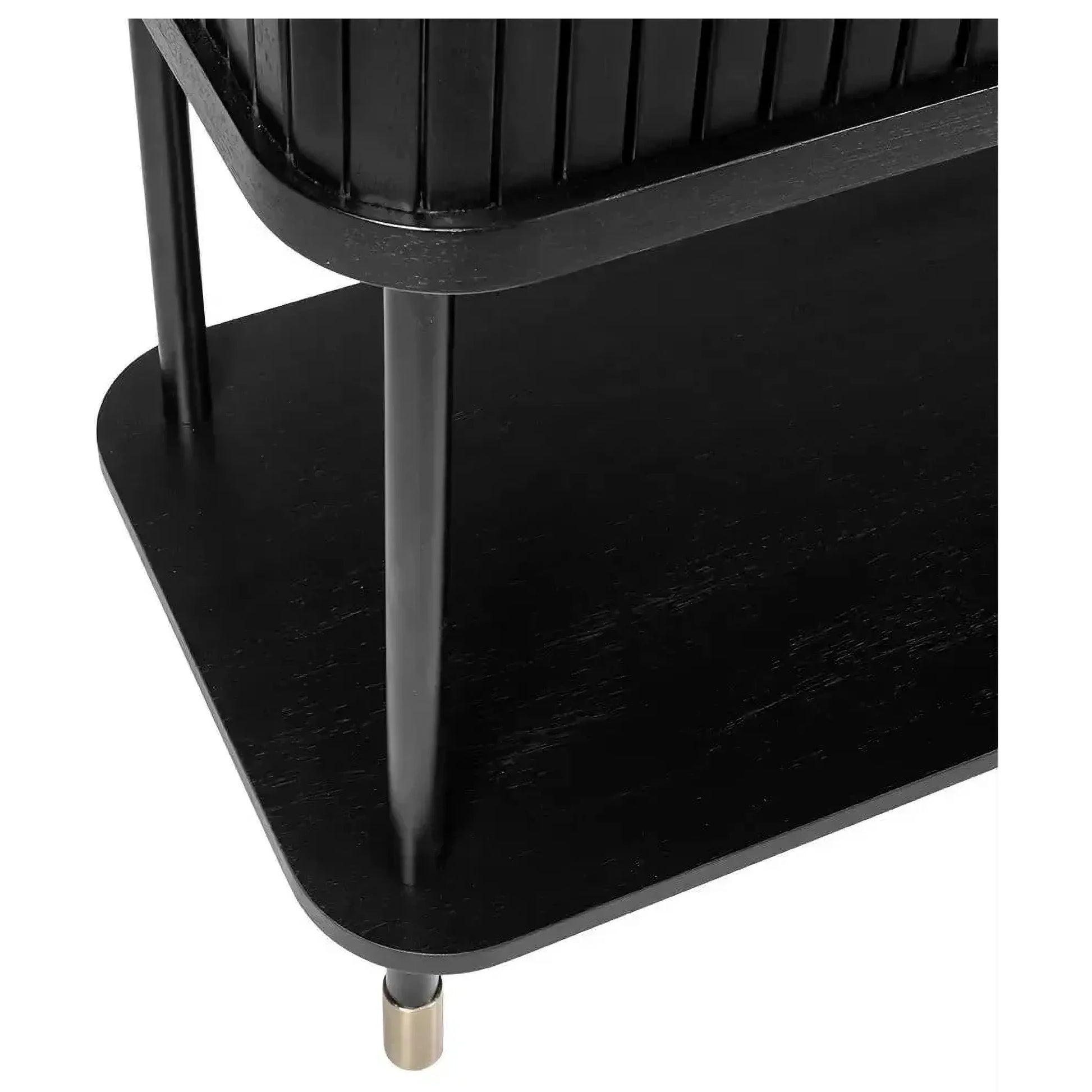 Pembroke Oak 2-Drawer Console Table in Black - Chocolate Wood
